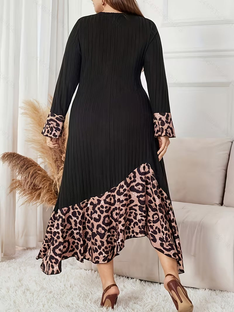 Damska Sukienka Midi Z Długim Rękawem-Olave