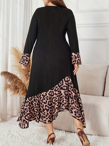 Damska Sukienka Midi Z Długim Rękawem-Olave