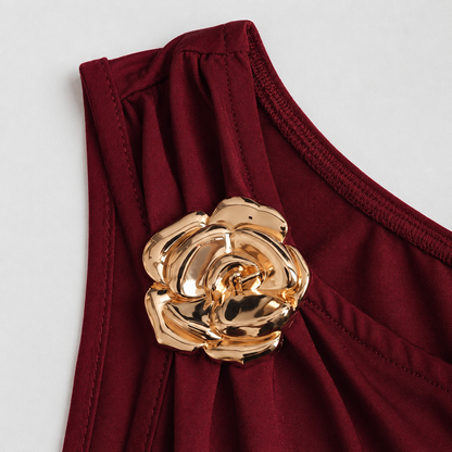 Damska Sukienka Mini na Jedno Ramię z Falbaną-Mini Dress-Olave