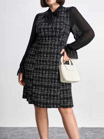 Damska Sukienka Z Długim Rękawem Długość Do Kolan-Olave