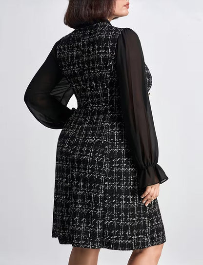 Damska Sukienka Z Długim Rękawem Długość Do Kolan-Olave