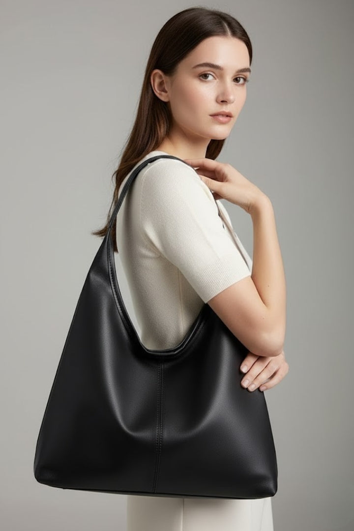 Damska torba na ramię o zakrzywionej formie z szerokim paskiem-Accessories for Women-Olave
