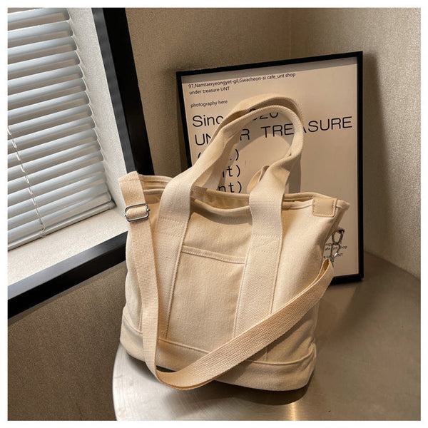 Damska torba typu tote z płótna z regulowanym paskiem-Accessories for Women-Olave
