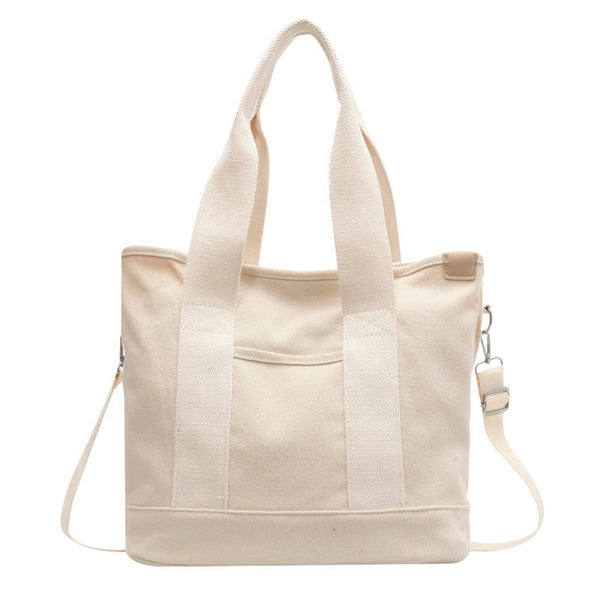 Damska torba typu tote z płótna z regulowanym paskiem-Accessories for Women-Olave