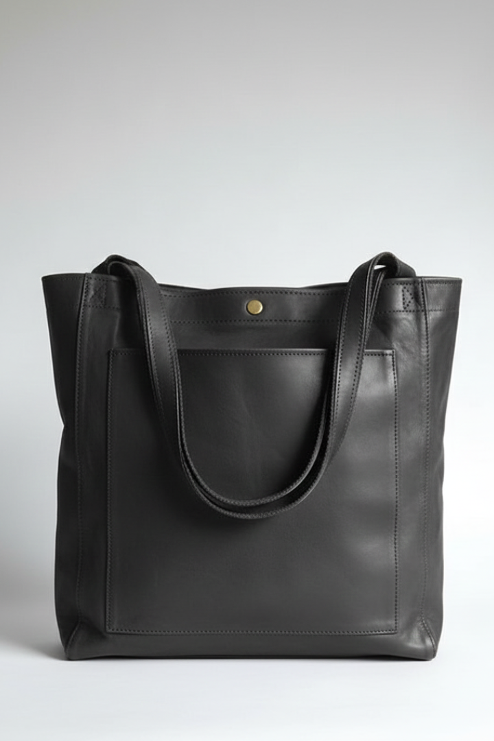Damska torba typu tote z podwójnymi uchwytami i naszywaną kieszenią z przodu-Accessories for Women-Olave