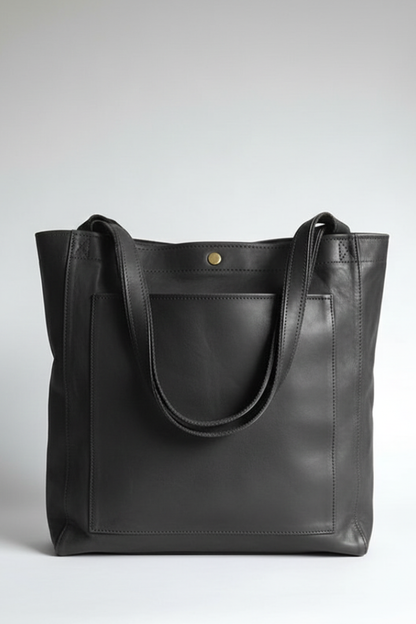 Damska torba typu tote z podwójnymi uchwytami i naszywaną kieszenią z przodu-Accessories for Women-Olave