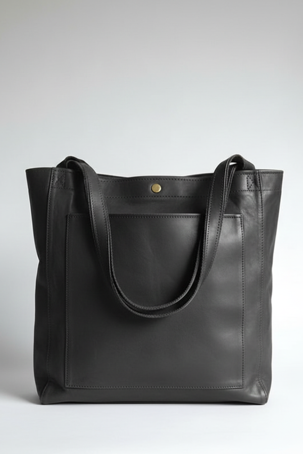 Damska torba typu tote z podwójnymi uchwytami i naszywaną kieszenią z przodu-Accessories for Women-Olave