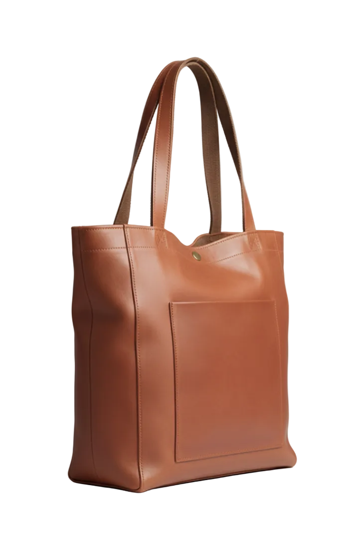 Damska torba typu tote z podwójnymi uchwytami i naszywaną kieszenią z przodu-Accessories for Women-Olave