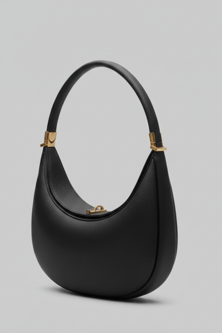 Damska torebka na ramię o zakrzywionej sylwetce ze sztywnym uchwytem-Accessories for Women-Olave