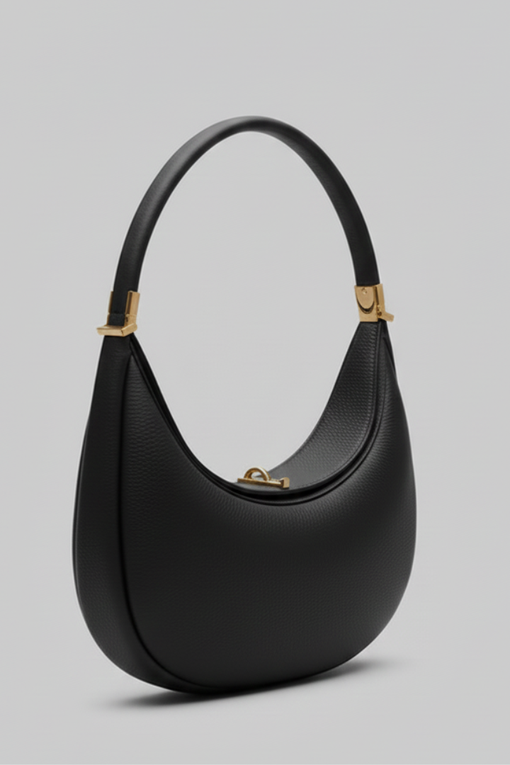 Damska torebka na ramię o zakrzywionej sylwetce ze sztywnym uchwytem-Accessories for Women-Olave