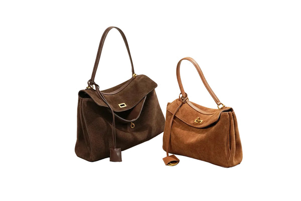 Damska Torebka na Ramię z Klapką i Zapięciem Obrotowym-Accessories for Women-Olave