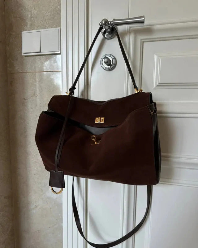 Damska Torebka na Ramię z Klapką i Zapięciem Obrotowym-Accessories for Women-Olave