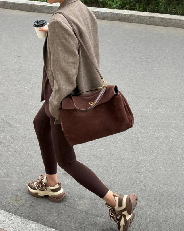 Damska Torebka na Ramię z Klapką i Zapięciem Obrotowym-Accessories for Women-Olave