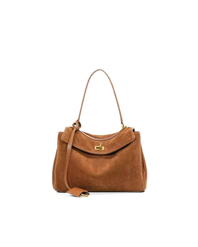 Damska Torebka na Ramię z Klapką i Zapięciem Obrotowym-Accessories for Women-Olave
