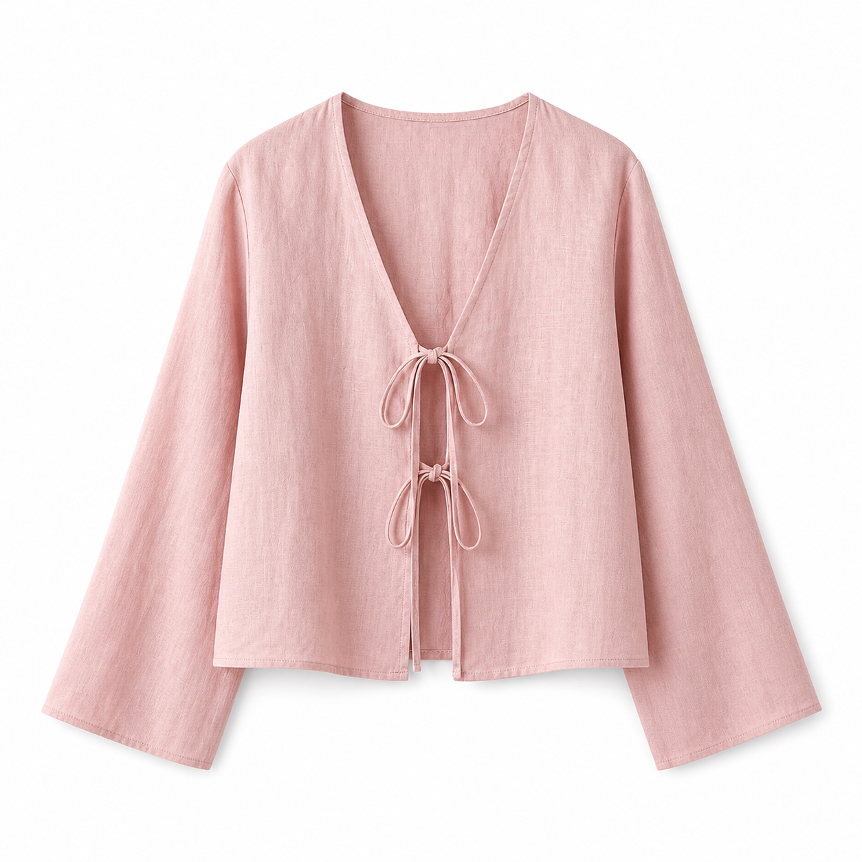 Damski crop top z długim rękawem i wiązaniem z przodu-Tops for women-Olave