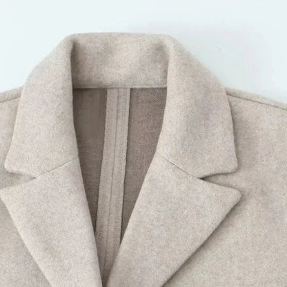 Damski długi płaszcz z domieszką wełny-Coats for women-Olave