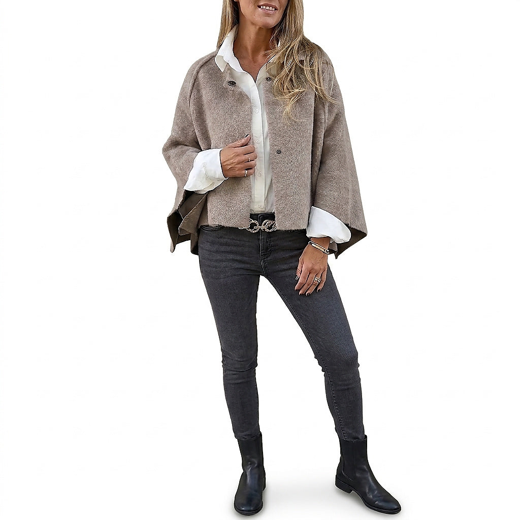 Damski dzianinowy żakiet z otwartym przodem-Jacket for women-Olave