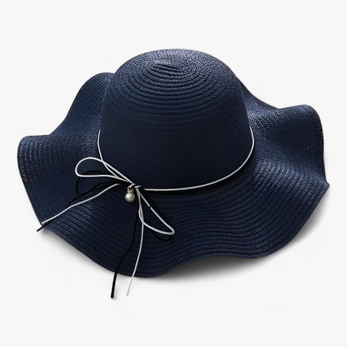 Damski kapelusz przeciwsłoneczny z szerokim rondem i kokardą-Accessories for Women-Olave