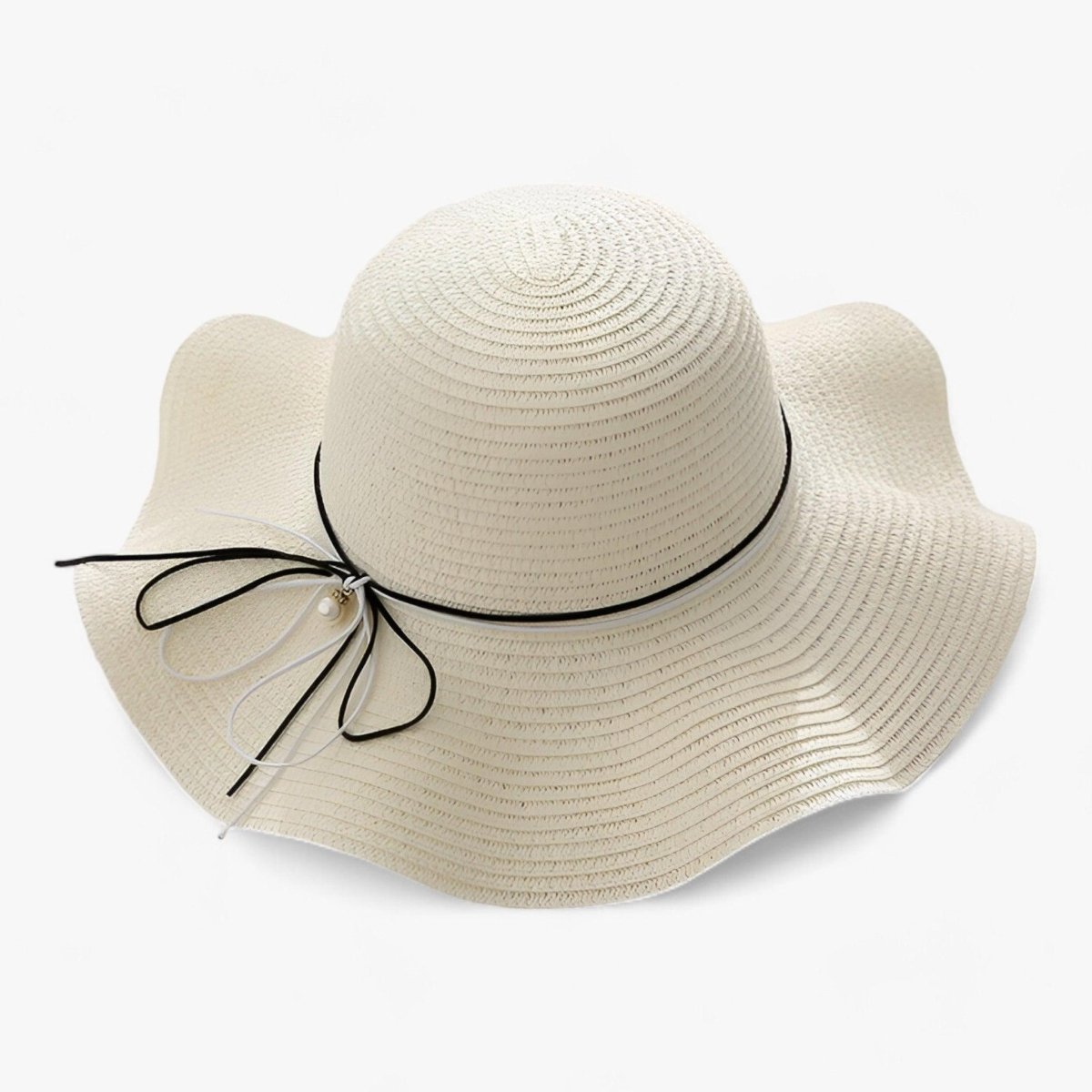 Damski kapelusz przeciwsłoneczny z szerokim rondem i kokardą-Accessories for Women-Olave