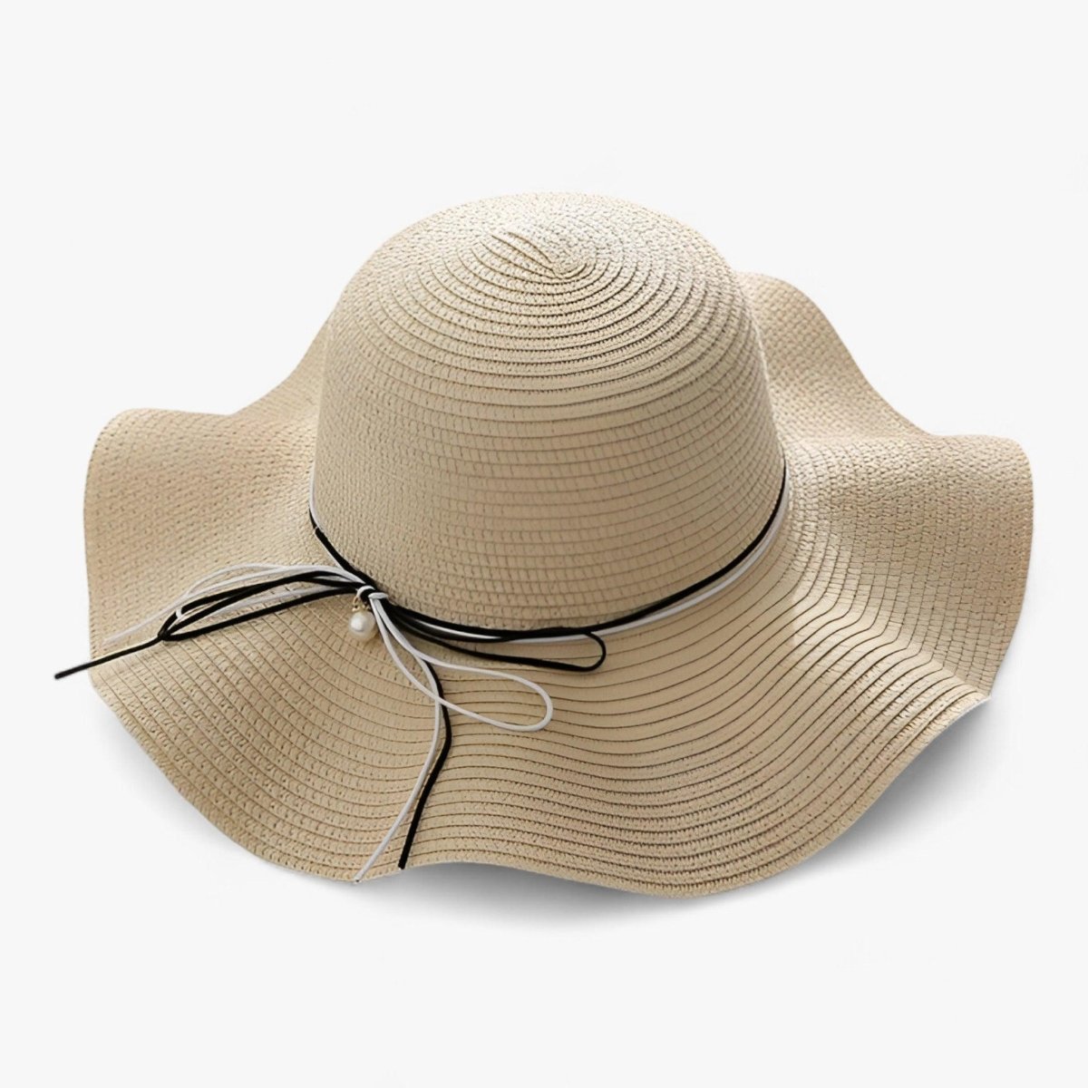 Damski kapelusz przeciwsłoneczny z szerokim rondem i kokardą-Accessories for Women-Olave