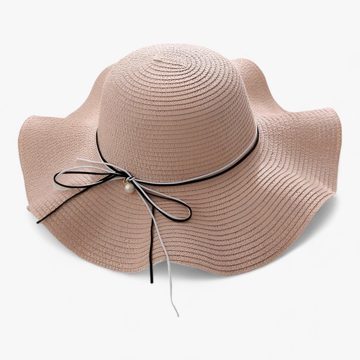 Damski kapelusz przeciwsłoneczny z szerokim rondem i kokardą-Accessories for Women-Olave