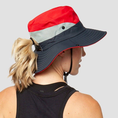 Damski kapelusz przeciwsłoneczny z szerokim rondem i otworem na kucyk-Accessories for Women-Olave