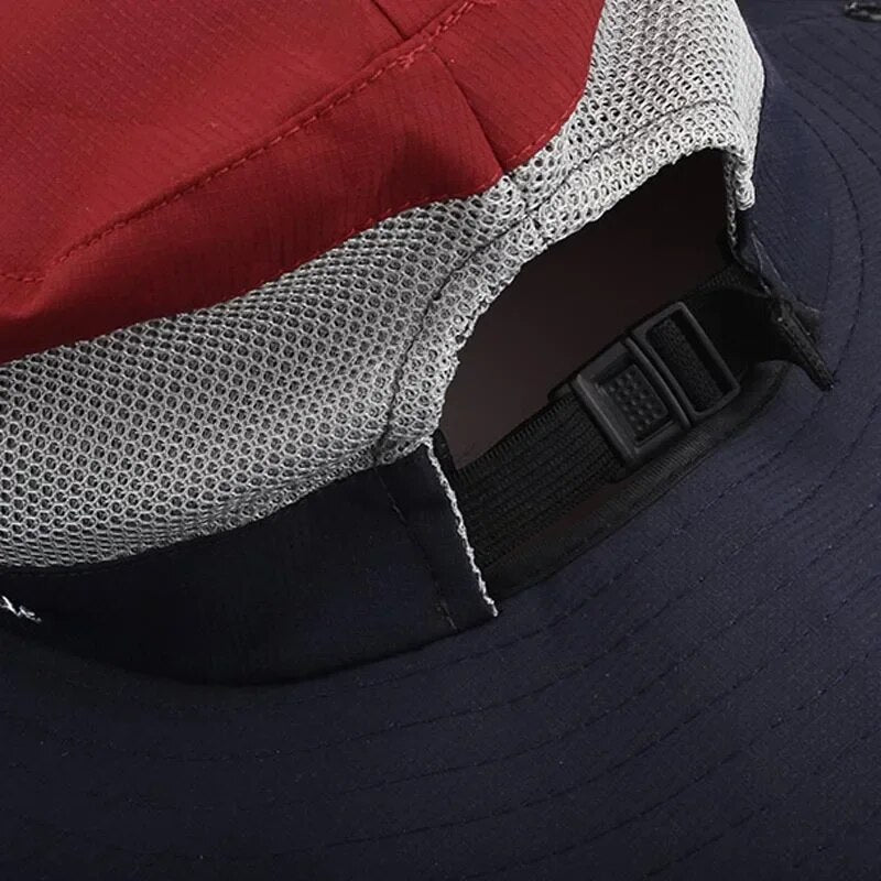 Damski kapelusz przeciwsłoneczny z szerokim rondem i otworem na kucyk-Accessories for Women-Olave