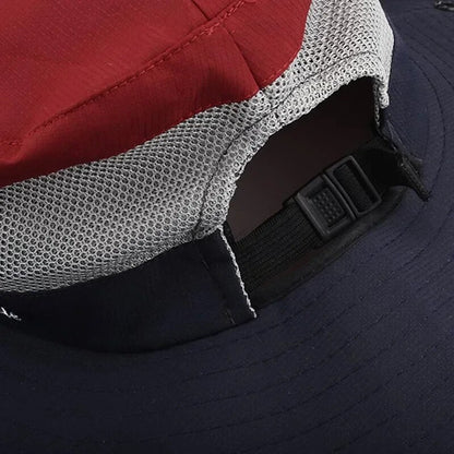 Damski kapelusz przeciwsłoneczny z szerokim rondem i otworem na kucyk-Accessories for Women-Olave