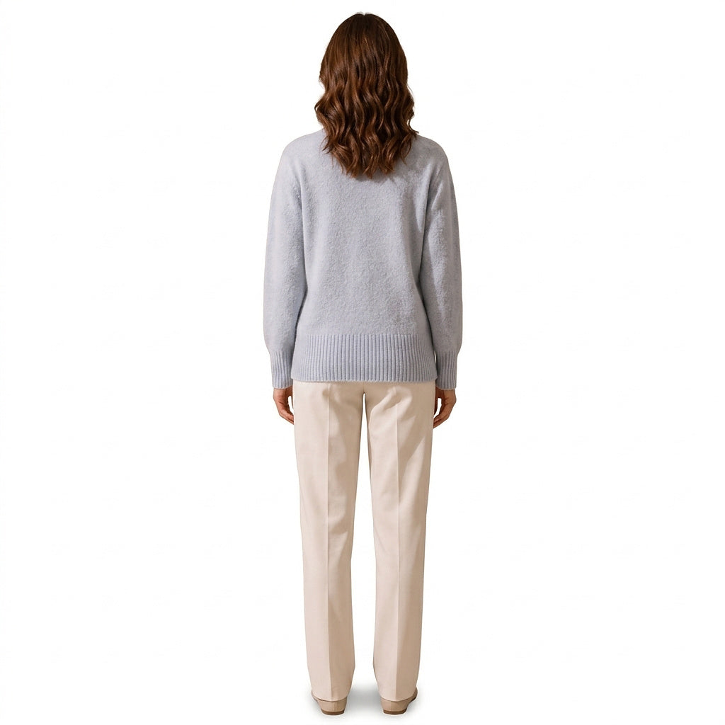 Damski kardigan z dzianiny z dekoltem w serek i guzikami w kształcie serc-Cardigans for women-Olave