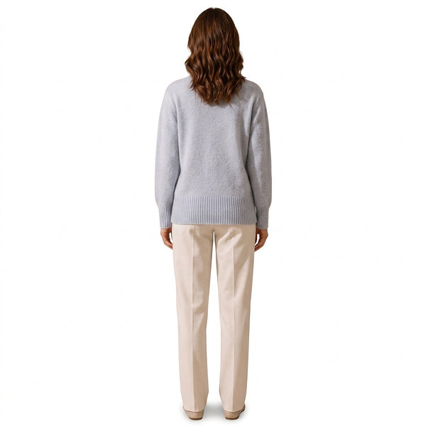 Damski kardigan z dzianiny z dekoltem w serek i guzikami w kształcie serc-Cardigans for women-Olave