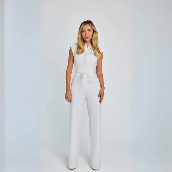 Damski Kombinezon Bez Rękawów z Szerokimi Nogawkami-Jumpsuits for women-Olave