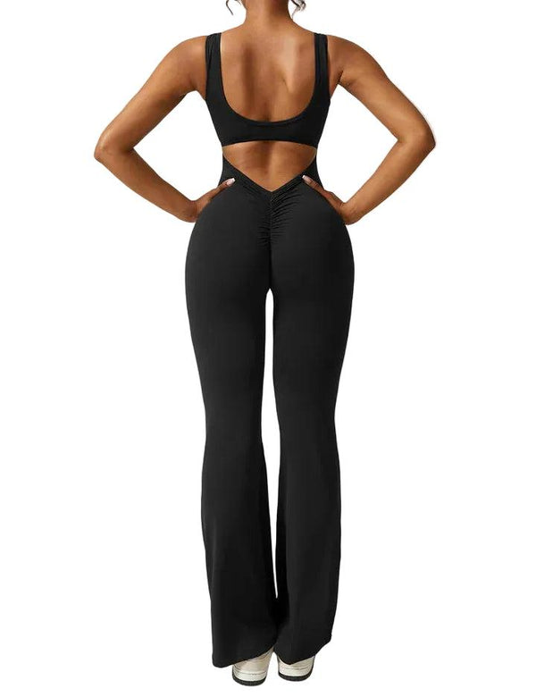 Damski kombinezon z odkrytymi plecami i rozszerzanymi nogawkami-Jumpsuits for women-Olave