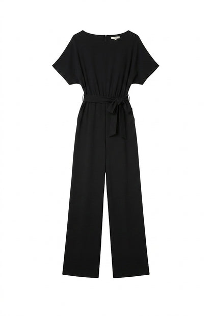 Damski kombinezon z szerokimi nogawkami i paskiem-Jumpsuits for women-Olave