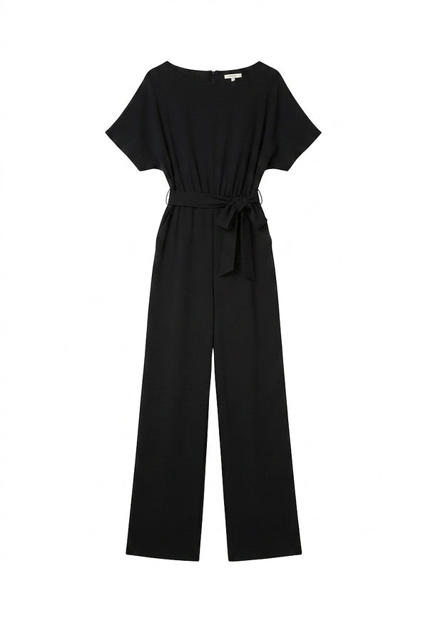Damski kombinezon z szerokimi nogawkami i paskiem-Jumpsuits for women-Olave