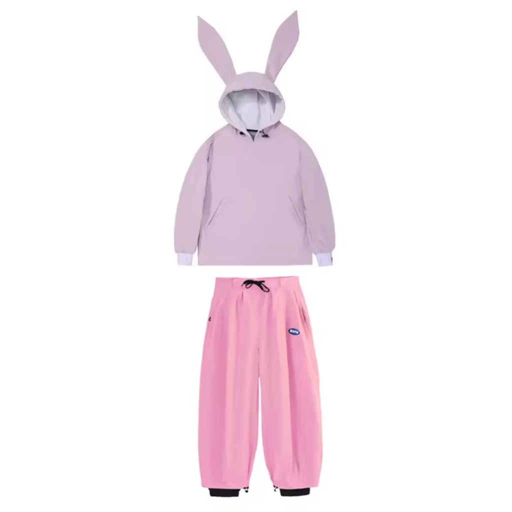 Damski komplet: anorak i spodnie z szerokimi nogawkami-Sets for women-Olave