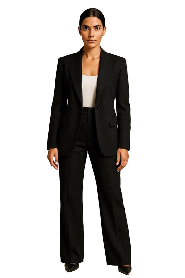 Damski komplet dwuczęściowy z marynarką i szerokimi spodniami-Sets for Women-Olave