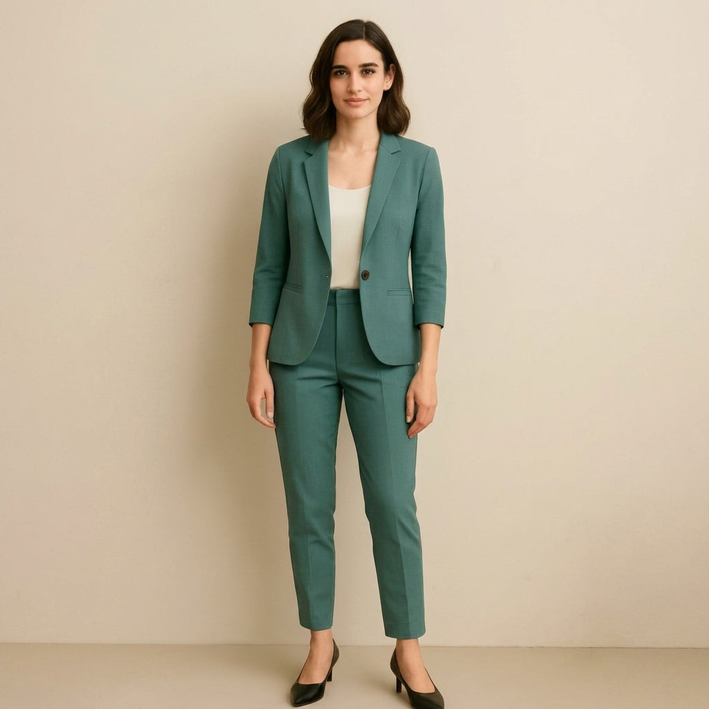 Damski komplet garniturowy z marynarką z rękawami 3/4 i spodniami-Sets for women-Olave
