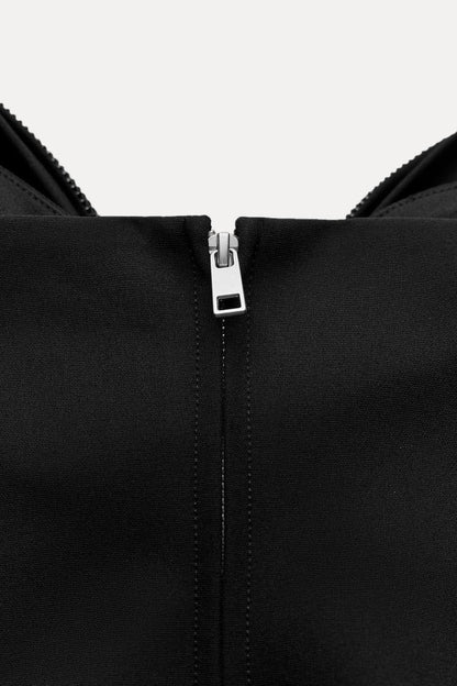 Damski krótki top z kokardą i błyszczącym wykończeniem-Tops for women-Olave