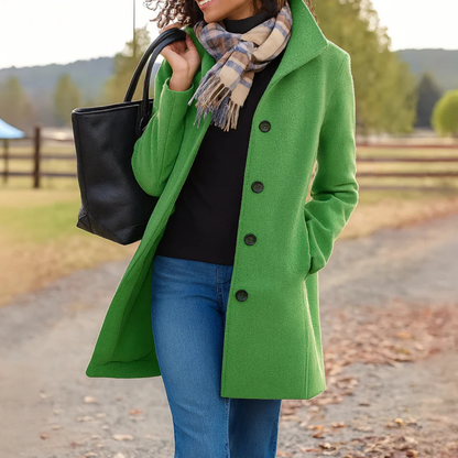 Damski płaszcz Heritage z zapięciem na guziki-Coats for Women-Olave