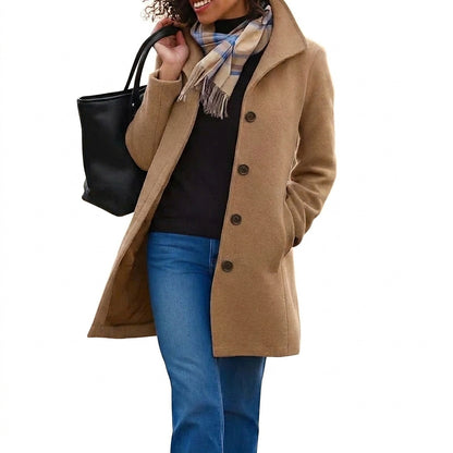 Damski płaszcz Heritage z zapięciem na guziki-Coats for Women-Olave