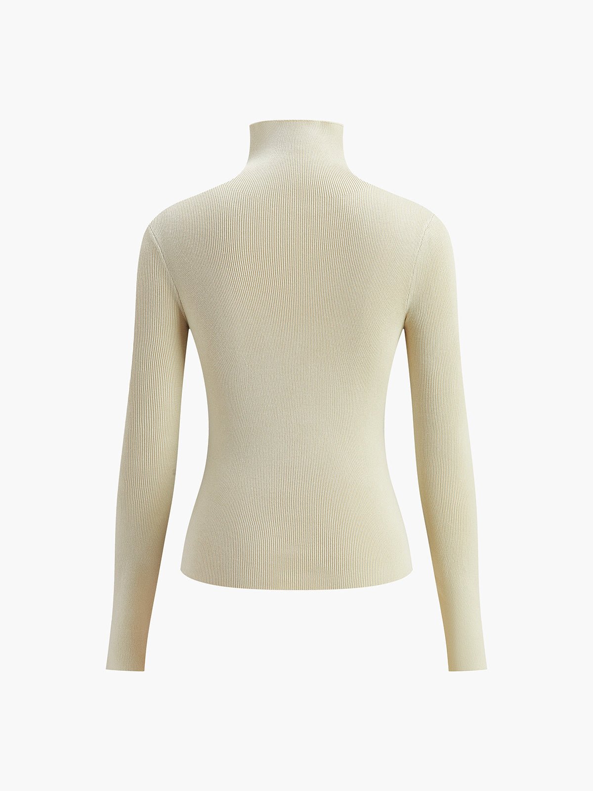 Damski prążkowany top z długim rękawem i półgolfem-Blouses for women-Olave