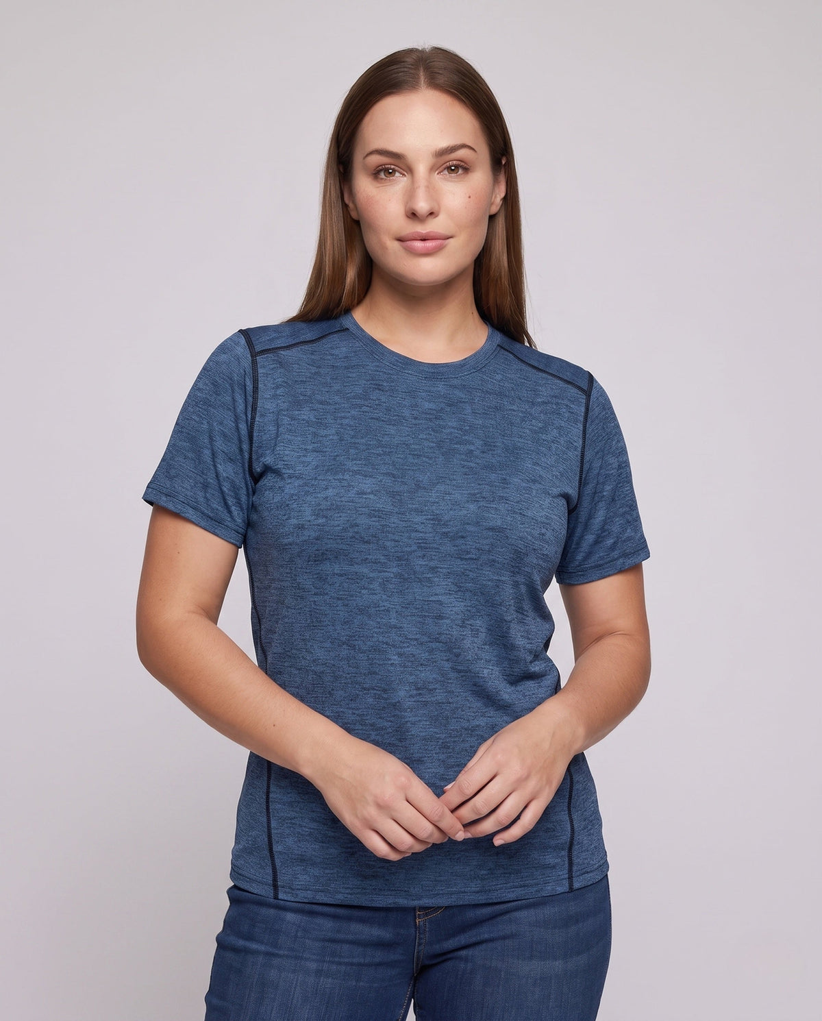 Damski T-shirt z krótkim rękawem i okrągłym dekoltem-Shirts for men-Olave