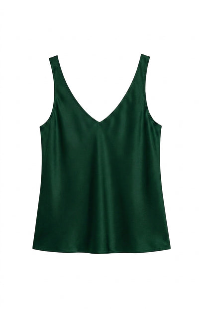 Damski top bez rękawów z dekoltem w serek na szerokich ramiączkach-Tops for women-Olave