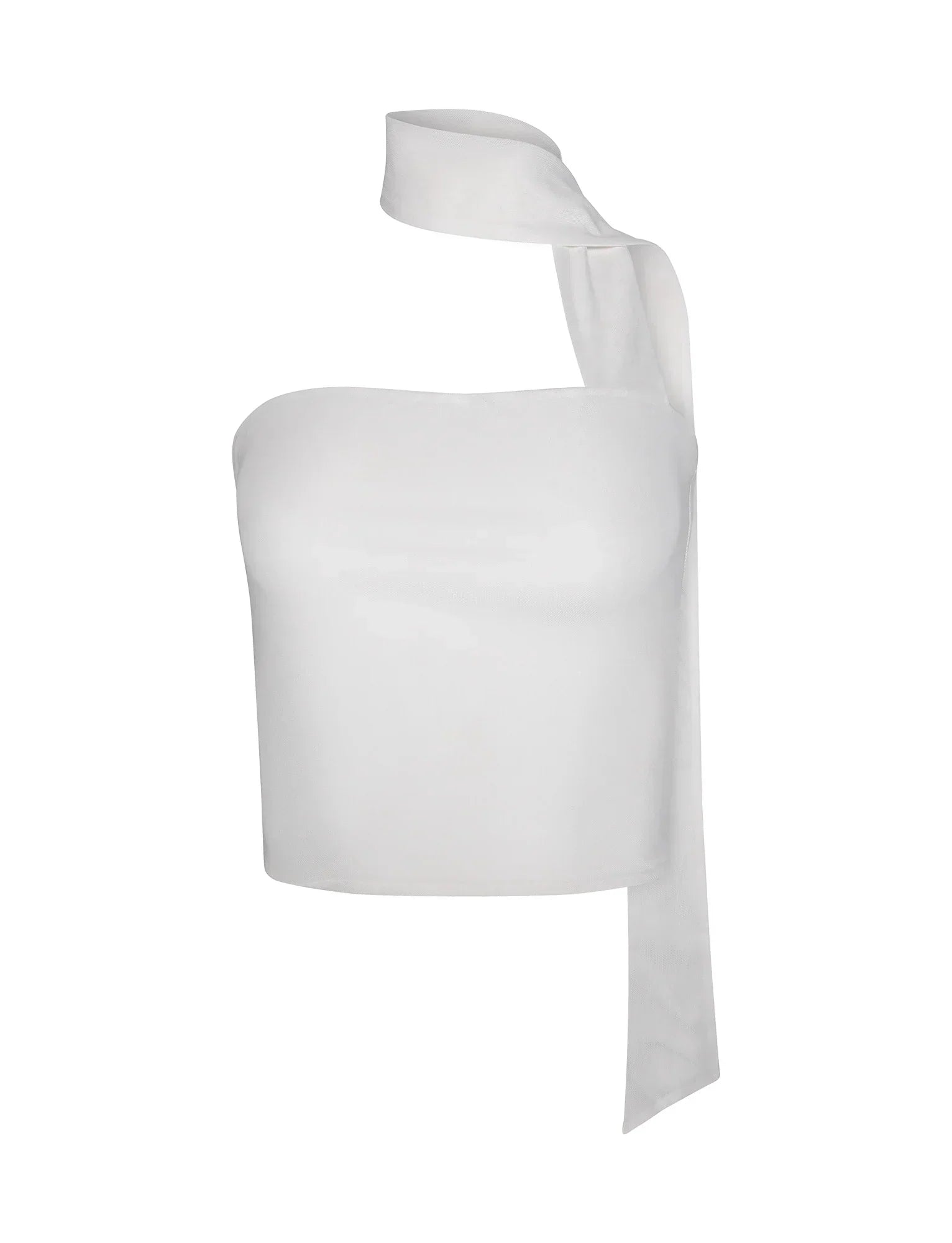 Damski top z asymetrycznym dekoltem i szarfą na szyję-Tops for women-Olave