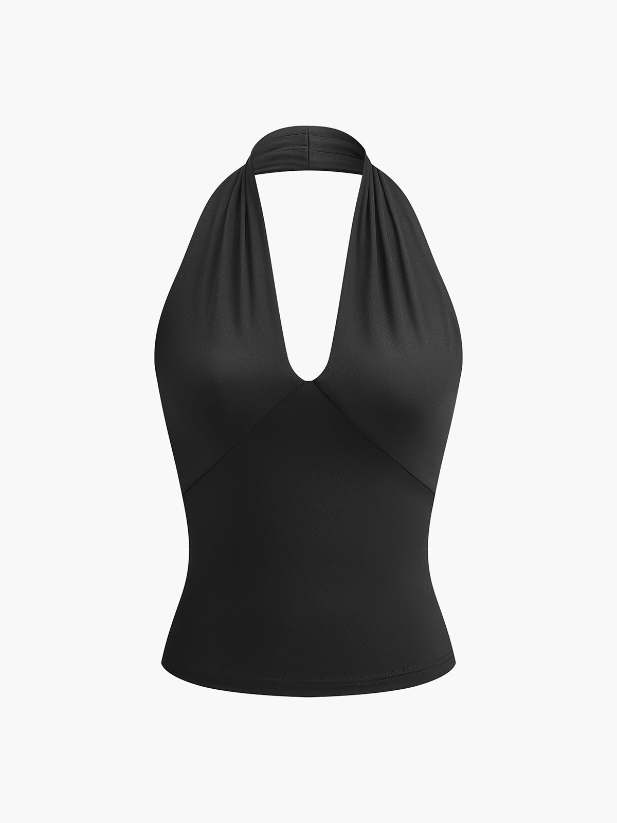 Damski top z dekoltem typu halter i wycięciem w serek-Bodysuit-Olave