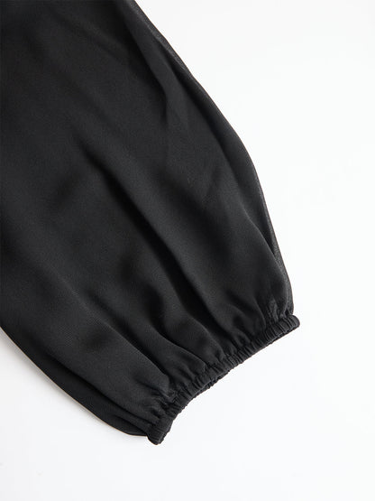 Damski Trzyczęściowy Zestaw z Transparentną Górą i Szerokimi Spodniami-Sets for Women-Olave