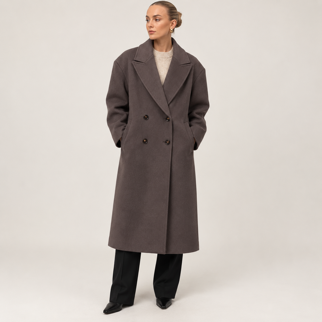Damski wełniany płaszcz oversize-Coats for women-Olave