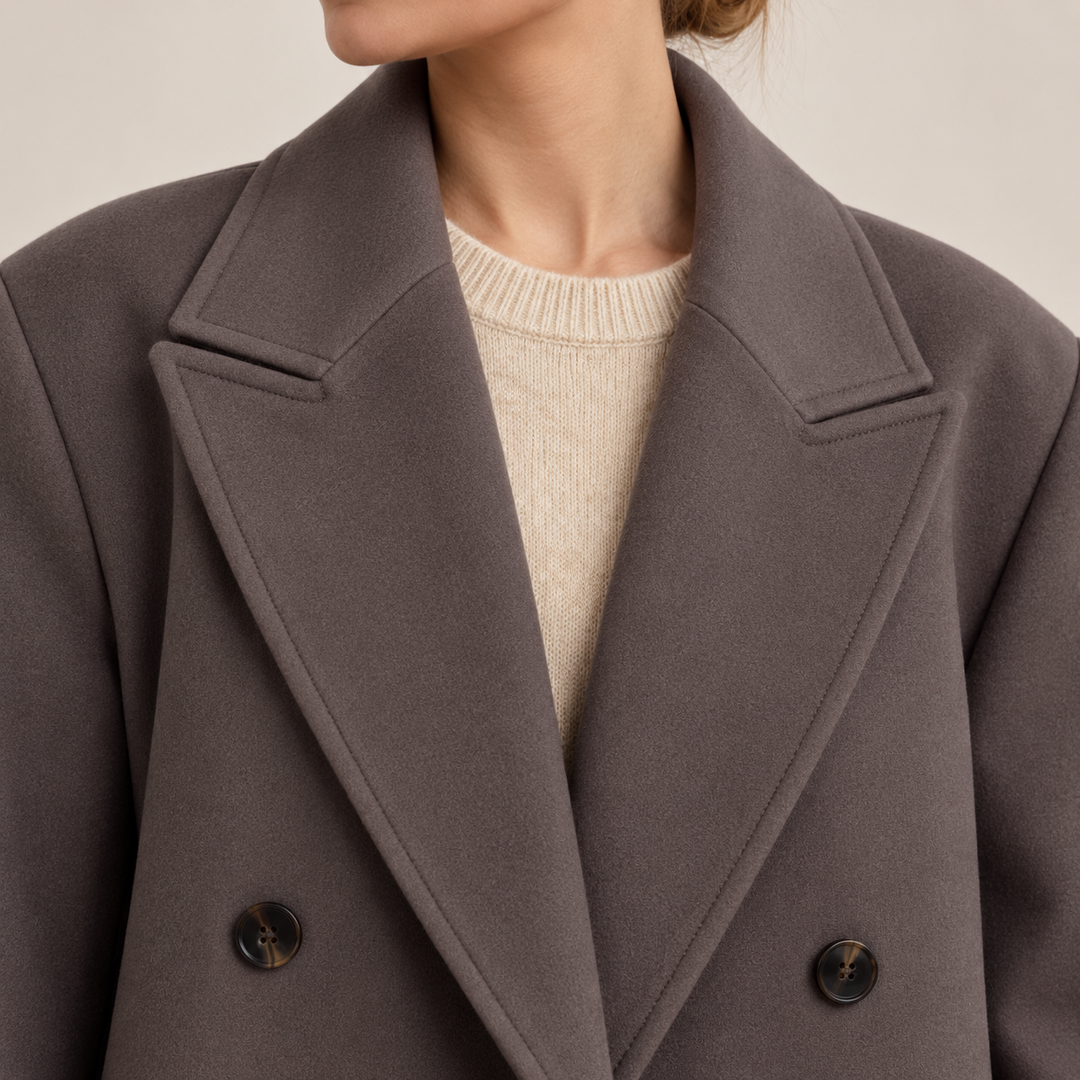 Damski wełniany płaszcz oversize-Coats for women-Olave