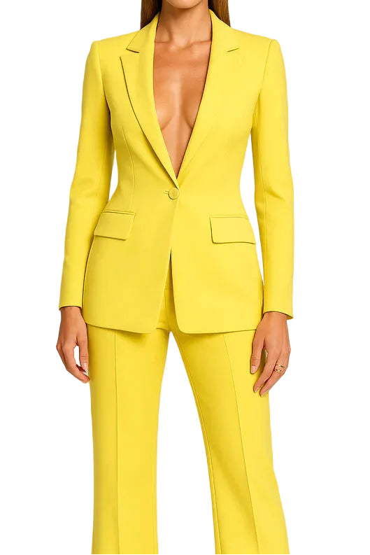 Damski Zestaw Marynarka i Spodnie z prostą nogawką-Sets for Women-Olave