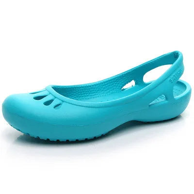 Damskie baleriny typu slingback z tworzywa jelly-Footwear for women-Olave